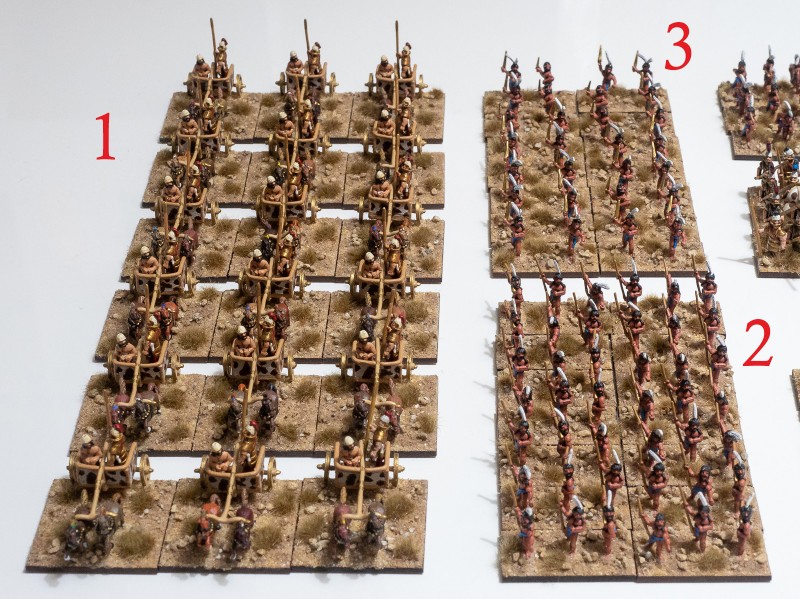 Early_Mycenaean_02.jpg (848.76 KiB) 4435 mal betrachtet 1. Two-Horse Two-Crew Chariots, Reg Kn (F) bzw. Reg Cv (O). 2. Libyans, Irr Ax (I). 3. Libyans, Irr Ps (I).