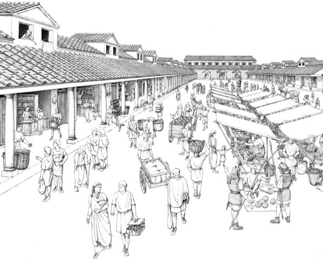 Das rekonstruierte Forum von NIDA (© Archäologisches Museum Frankfurt)
